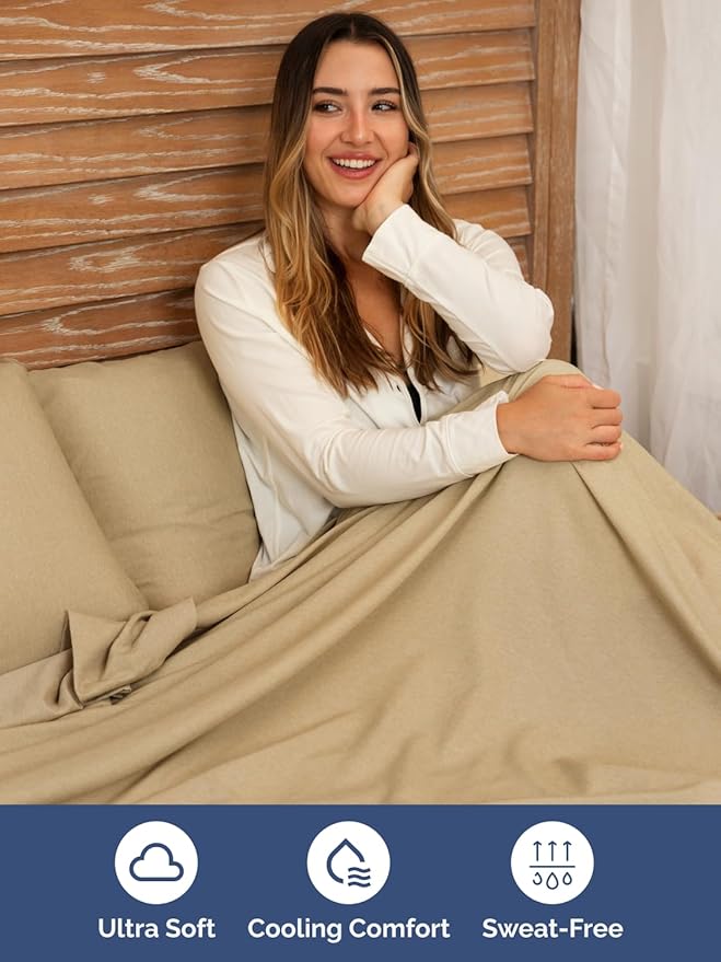 Extra Deep Full Sheet Set - 6 Piece Breathable and Cooling Sheets - Hotel Luxury Bedding for Women, Men, Kids & Teens - Easy & Secure Fit - Soft and Wrinkle Free - Extra Deep Pockets - Heathered Tan