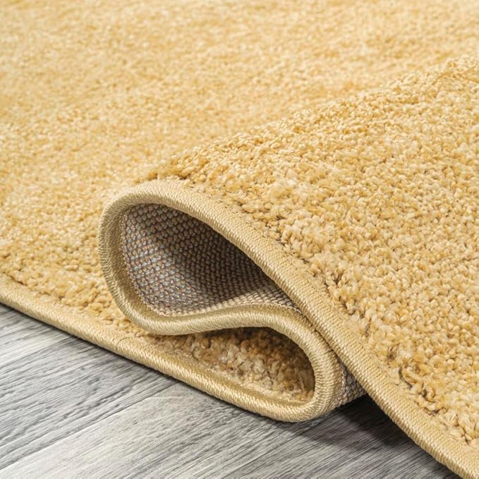 JONATHAN Y Haze Solid Low-Pile Mustard Runner Rug 2x8, Coastal,Bohemian,Minimalist,Classic, Easy-Cleaning for Living Room,Bedroom,Kitchen,Pet Friendly,Non-Shedding (SEU100B-28)