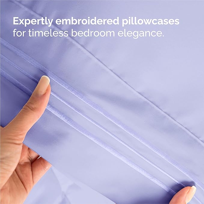 Split King Size 5 Piece Sheet Set - Comfy Breathable & Cooling Sheets - Hotel Luxury Bed Sheets for Women & Men - Deep Pockets, Easy-Fit, Soft & Wrinkle Free Sheets - Lavender Oeko-Tex Bed Sheet Set