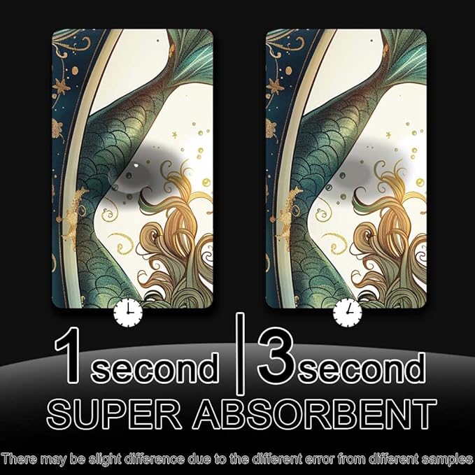 Bath Mat Rug,Beautiful Mermaid Non Slip Quick Dry Super Absorbent Thin Bathroom Rugs Fit Under Door-Easy to Clean Bathroom Floor Mats-Shower Rug for Shower Sink Bathtub(16" x 24"in)