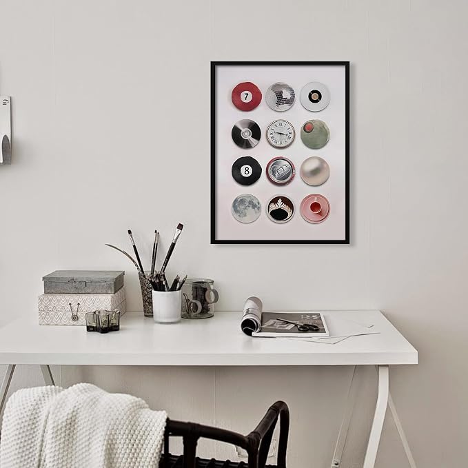 Disco Lucky 8 Ball Poster Trendy Music Record Aesthetic Wall Art Modern Preppy Cool 7 Ball Prints Bar Cart Wall Decor for Living Room 016X20 inch Aluminum Framed