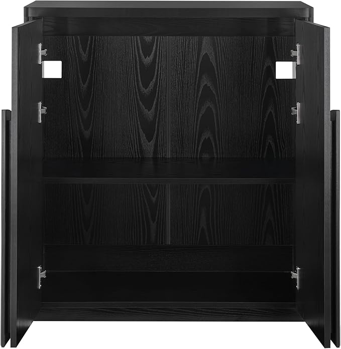 CHITA Sideboard Buffet Cabinet with Storage, Small Storage Cabinet with Doors and Shelves for Living Room Accent, Bar, Kitchen, Black