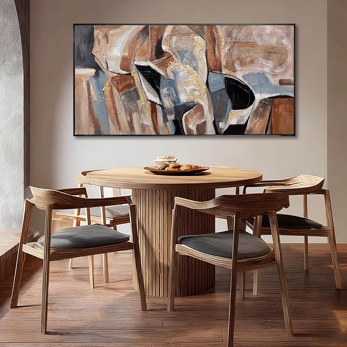 SOUGUAN Graffiti Wall Decor Contemporary Canvas Wall Art Black and Brown Decorative Painting 24"x48" Artwork for Bedroom Kitchen Pictures