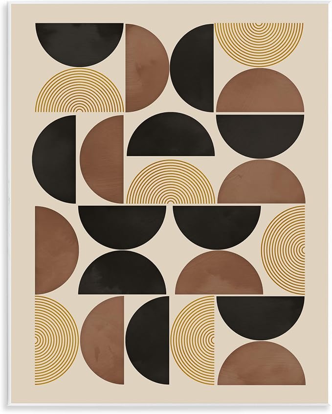 Stupell Industries Midcentury Beige Shapes Wall Plaque Art Design by Nina Blue, 11 x 14