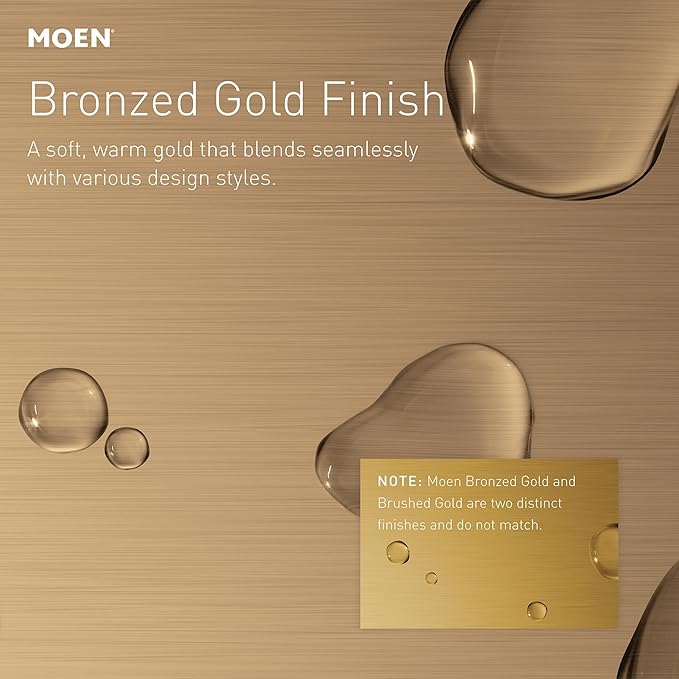 Moen Genta LX Bronzed Gold Modern Single Robe or Towel Hanger for Kitchen or Bathroom, BH3803BZG