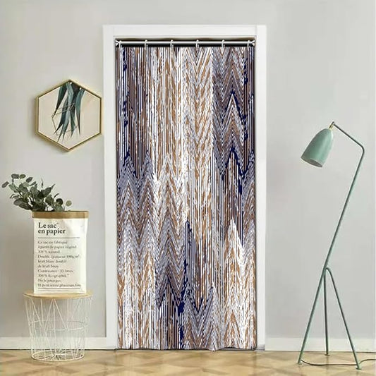 Abstract Style Shower Curtain Grunge Old Blue Brown Arrow Geometric Pattern Shower Curtains for Modern Artistic Bathroom Waterproof Fabric Decor Set with Hooks, 36W x 72H Inch