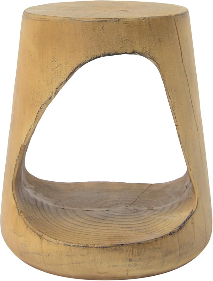 ø14.5'' Side Table End Table for Living Room, Modern Retro Farmhouse Countryside Style, Magnesium Oxide Material for Indoor & Outdoor, No Assembly, Wood Grain, Natural