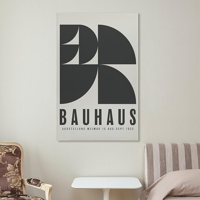 FideMm Bauhaus Poster, Exhibition Wall Art,Mid-century Modern,Abstract Retro Art,Vector Wall Art Poster for Room Aesthetics Canvas Wall Art Poster And Print Unframe-style 20x30inch(50x75cm)