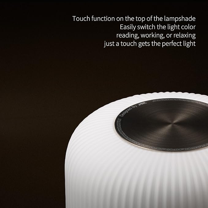 Aisilan Opal Glass Cordless Table Lamp, Touch Control & Motion Sensor, Stepless Dimmable Rechargeable Bedside Lamp for Bedroom & Living Room Decor