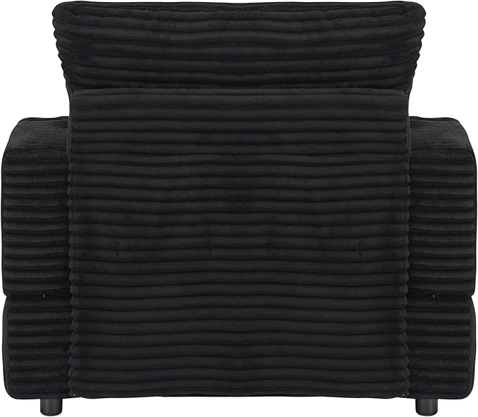 Eafurn 39" Corduroy Modular Accent Chair with Movable Ottoman, Comfy Living Room Armchair with Cup Holder, Soft Upholstered Wide Single Lounge Chaise Chair for Bedroom, Office or Reading Nook