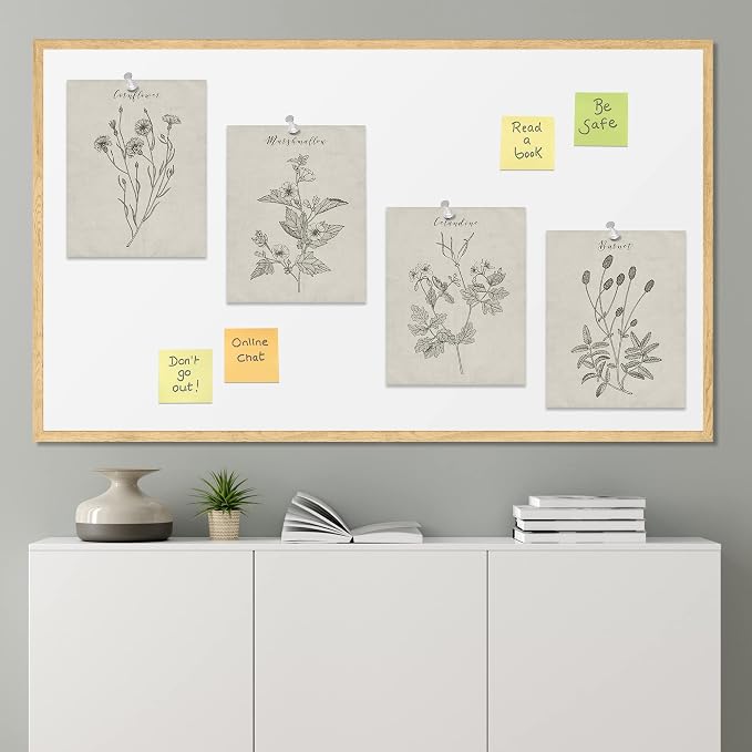SIGNWIN Poster Bathroom Decor 8"x10", Wall Art Room Decor Multicolor for Living Room, Bedroom, Office Vintage Wildflower Plant Collage Drawing Nature Wilderness Plant Art Floral Botanical