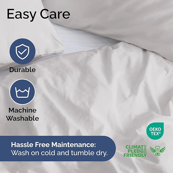 Duvet Cover Full Size - Extra Soft Full Size Duvet Cover - Lightweight & Breathable - Easy Care & Fade Free with Zipper Closures & Ties - 80" x 90" Inches - (French Grey) Comforter Not Included