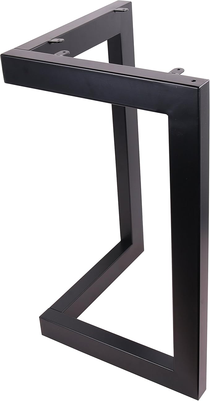 34" L-Shaped Black Steel Table Legs, Set of 2, 34" H x 23.5" W x 1/16" T, Up to 330 Lbs Weight Capacity, Perfect for Dining, Office, Kitchen Tables