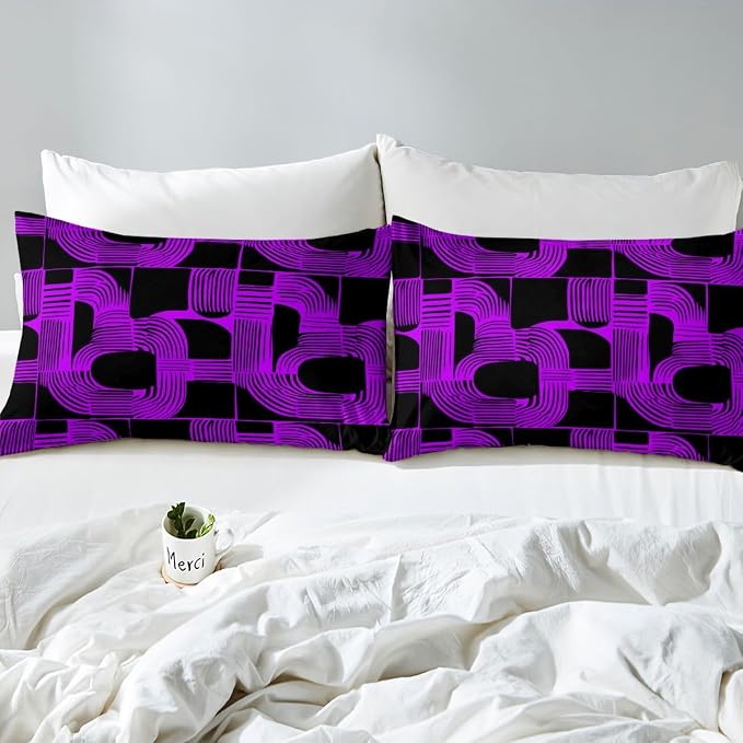 Erosebridal Mid Century Abstract Kids Twin Bedding Set Bohemian Geometric Comforter Cover for Boys Teens Adult Modern Aesthetics Striped Duvet Cover 2-Piece Boho Minimalist Stripes Bed Sets