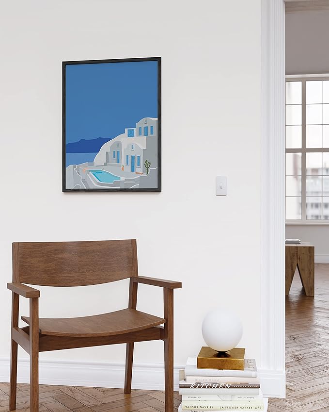 HAUS AND HUES Vintage Travel Posters - Greece Art Prints for Wall Decor, Blue Posters of Travel Themed Photo, Beachy Aesthetic Wall Art Prints, Greece Photo, Mykonos Artwork (16x20, Unframed)