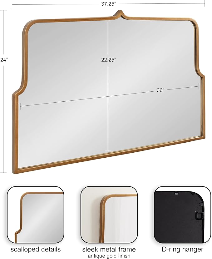 Kate and Laurel Gezella Scallop Arched Wall Mirror