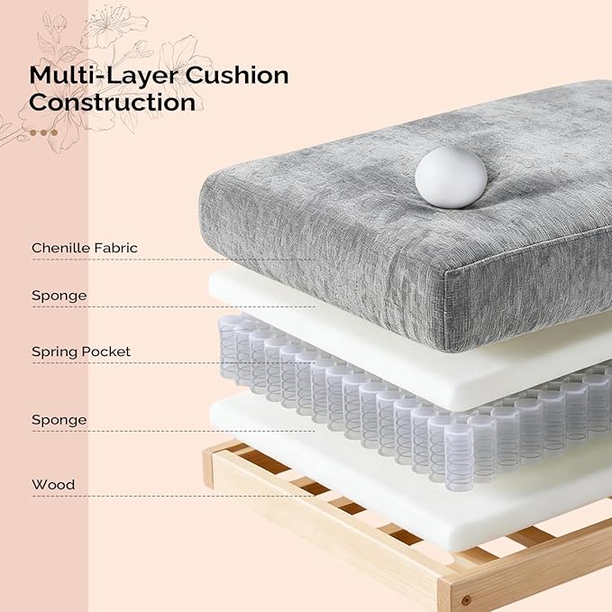 VINGLI 87" Convertible Sectional Sofa,L-Shaped Deep Seat Sofa Couch for Living Room,Modern 2-Seat Loveseat Sofa with Ottoman for Small Space(Light Grey)
