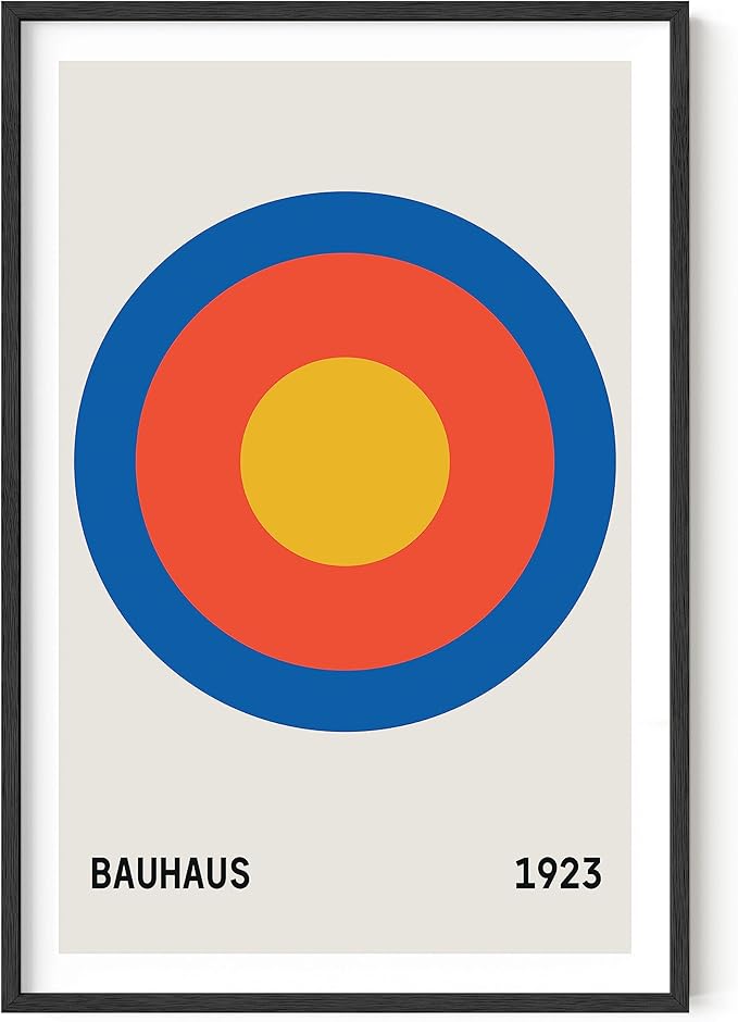 HAUS AND HUES Bauhaus Poster – Colorful Geometric Wall Art, Abstract Circle Print, Contemporary Decor for Living Room (Unframed 24x36)