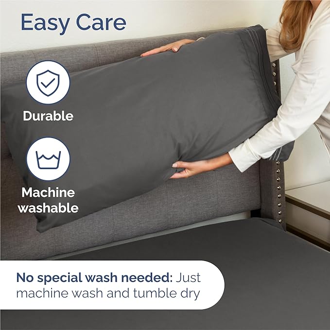Split King Size 5 Piece Sheet Set - Comfy Breathable & Cooling Sheets - Hotel Luxury Bed Sheets for Women & Men - Deep Pockets, Easy-Fit, Soft & Wrinkle Free Sheets - Charcoal Oeko-Tex Bed Sheet Set