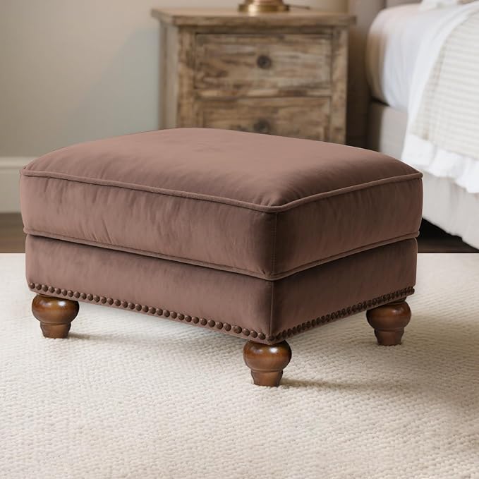 Furniture Legs, Wood Sofa Legs, Turned Couch Legs, Round Furniture Feet for Dresser, Sideboard, Recliner, Coffee Table, Dark Brown, Espresso Color
