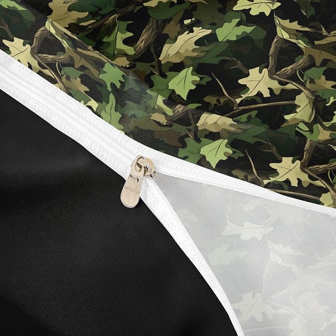 Erosebridal Tree Branches Duvet Cover Set Natural Green Wild Branch Queen Bedding Sets for Teenage Boys | Camo Tree Tropical Jungle Comforter Cover Hunting Farmhouse Bed Sets, Room Decor Aesthetic
