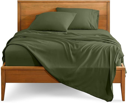 Bare Home California King Sheet Set - 1800 Ultra-Soft Microfiber Cal King Bed Sheets - Double Brushed - Deep Pockets - Easy Fit - 4 Piece Set - Bed Sheets (California King, Cypress)