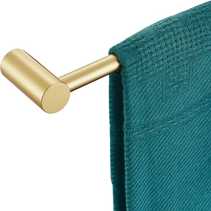 KOKOSIRI Bathroom Towel Bar 16-Inch Single Rail for Bathroom Hardware Hand Towel Holder Hangers Wall Mount Brushed Gold Stainless Steel, B4007BG-L16