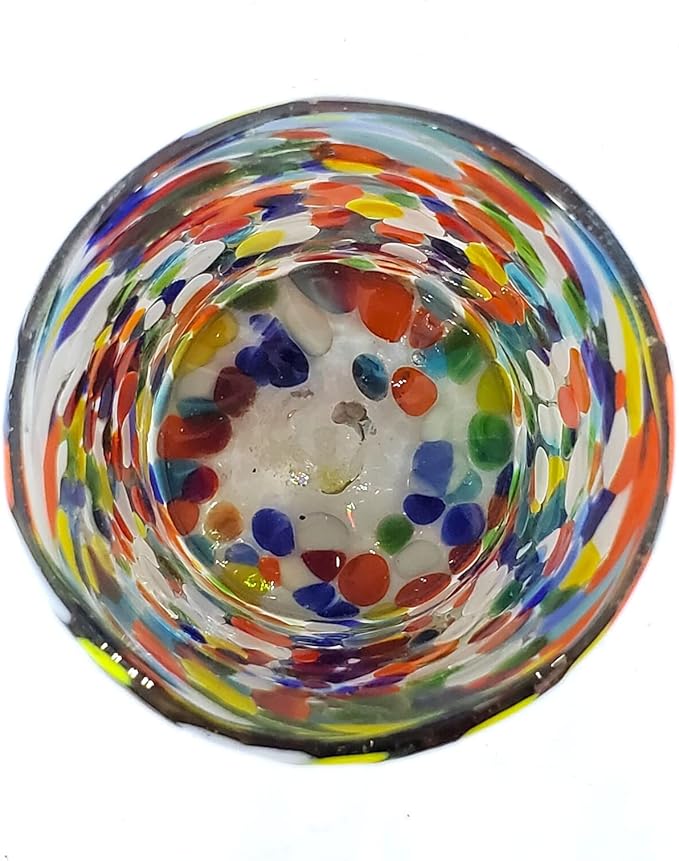 Confetti Carnival 14 oz Drinking Glasses (set of 6), Recycled Glass, Lead-free, Toxin-Free (Drinking)