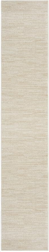 Nourison Home Nourison Essentials Ivory Beige 2'2" x 14' Area Rug - Easy Clean, Non Shedding, Bed Room, Living Room, Dining Room, Kitchen (14' Runner)