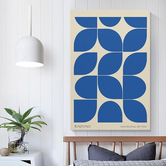 FideMm Bauhaus Poster Wall Art,Exhibition Wall Art, Stylish Mid Century Home Decor Poster for Room Aesthetics Canvas Wall Art Poster And Print Unframe-style 16x24inch(40x60cm)