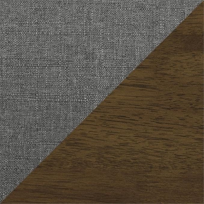 Lexicon Mid Century Modern Accent Chair with Solid Wood Frame in Walnut Finish, Upholstered Living Room Lounge Arm Chair, Thick and Comfy Innerspring Seat Cushion, Linen-Look Fabric, Gray