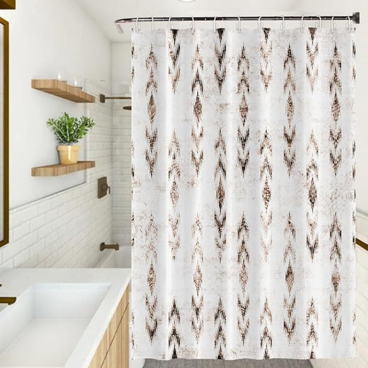 Abstract Shower Curtain Grunge Rustic Black Brown Blurry Arrow Pattern Shower Curtains for Modern Farmhouse Bathroom Waterproof Fabric Decor Set with Hooks, 72W x 78H Inch