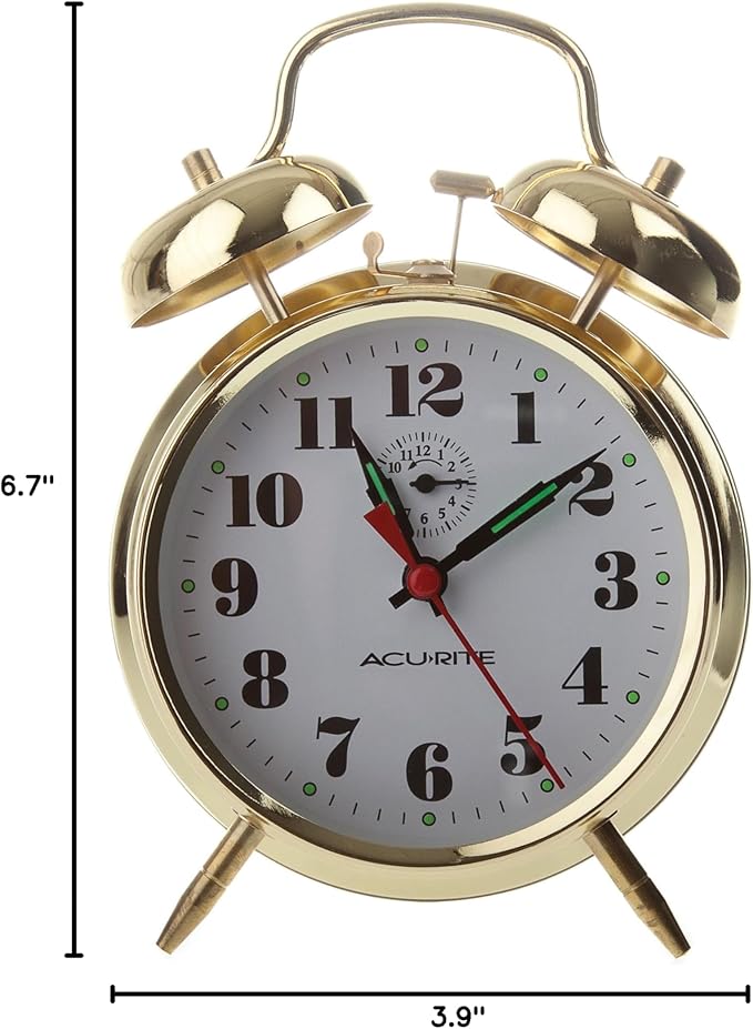 AcuRite 15605 Vintage Twin Bell Alarm Clock