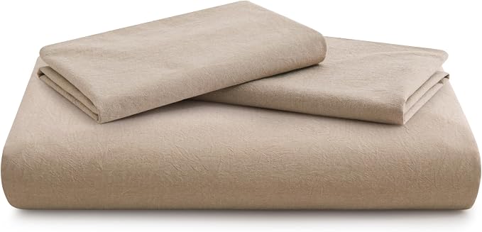 LOVQUE Linen Grey Duvet Cover Full Size, 100% Washed Cotton Linen Like Bedding Set with Zipper Closure (No Comforter), 80x90 Inches