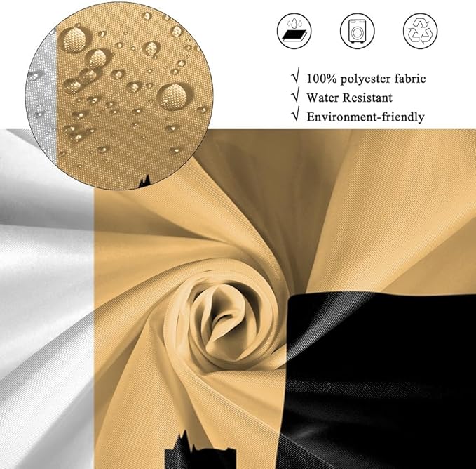 Abstract Geometric Shower Curtain for Bathroom Modern Minimalist Neutral Bathroom Decor Set Black and Tan Bathtub Curtains for Hotel Machine Washable Waterproof Polyester Fabric with Hooks 69x70 Inch