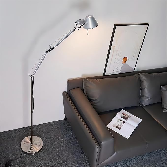 LIGHTLAND Modern Minimalist Mid-Century Wind Floor lamp Living Room Bedroom Study Desk Double Rocker arms Adjustable Fishing Light Reading Light - Small