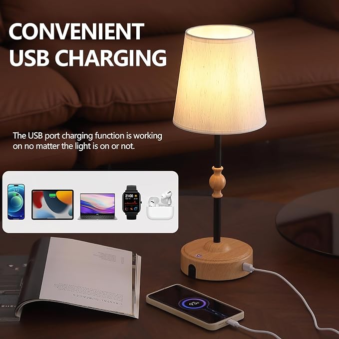MEIXISUE Cordless Rechargeable Table Lamp with Dimmer,Portables Battery Operated Table Lamp,Touch Dimmable Desk Lamp with USB Port,Bedside Night Lamp for Patio Camping Restaurant Home
