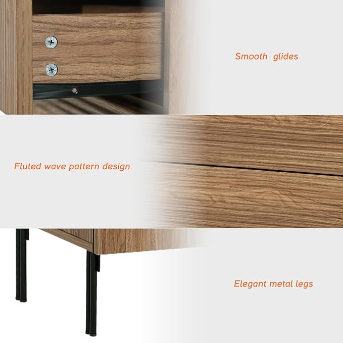 WAMPAT 31.5" Buffet Sideboard Cabinet with Storage, Wood Credenza Console Table with 1 Drawer & 2 Doors, Coffee Bar Cabinet, Wine Bar Storage for Dining Room, Living Room, Light Walnut