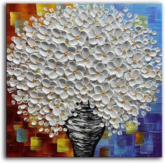 YaSheng Art- 3D Thick Canvas Wall Art Hand-Painted Minimalism Abstract Artwork Oil Painting Home Decorations Modern bedroom Wall Art Ready to Hang