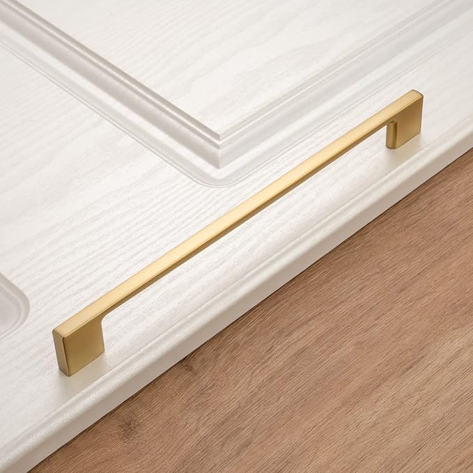 KOOFIZO 1 Pack 8-4/5 Inch Brushed Gold Kitchen Cabinet Pulls Gold Cabinet Handles Gold Cabinet Hardware for Kitchen Cabinets Drawer P01 Dresser Cupboard Bedroom Bathroom
