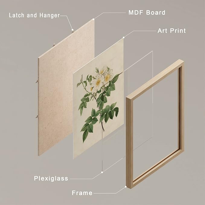 SIGNWIN Framed Vintage Colorful Wildflower Wall Art, Set of 4 Variety Floral Wall Decor Prints, Nature Wilderness Wall Décor for Living Room, Bedroom - 11"x14" Natural