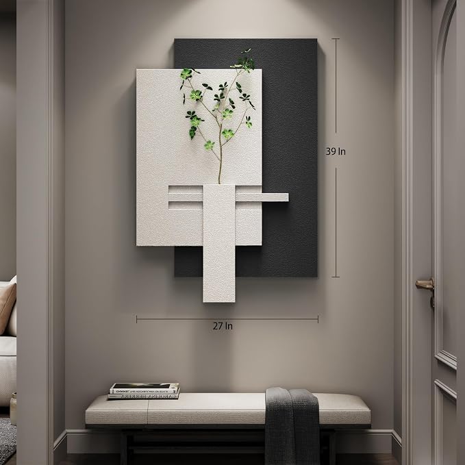 Cuspin Large Black and White Wall Art for Living Room, Modern Minimalist Artwork for Walls, 3D Textured Paintings Wall Decor for Bedroom Dining Room Hallway Office