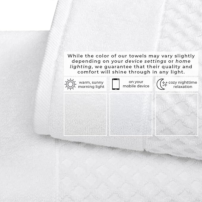 Great Bay Home Oversized Bath Sheets - 100% Cotton 2 Pack 68x35 Extra Large Towel - Absorbent, Durable, Quick-Dry Towels for Bathroom (Optic White)