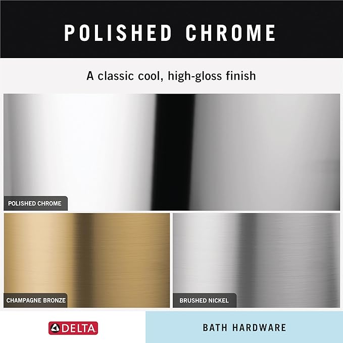 Delta Trinsic (1-Pack) Towel Hooks Polished Chrome Single Bathroom Hooks Wall Mounted for Robes & Towels Hand Towel Hook Holder Kitchen, Bathroom Accessories