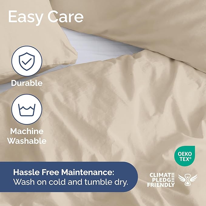 Duvet Cover Twin/Twin XL Size - Extra Soft Twin/Twin XL Size Duvet Cover - Lightweight & Breathable & Fade Free with Zipper Closures and Ties - 68" x 90" Inches - (Wheat) Comforter Not Included