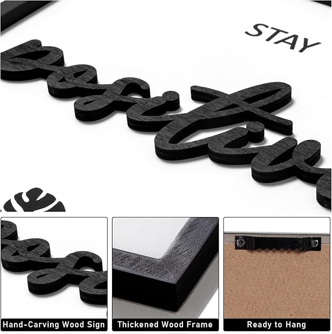 3D Wood Inspirational Wall Art, Framed Motivational Office Wall Decor, Positive Affirmations Wall Decor for Home Office Bedroom Living Room (Ready to Hang, 12x16 Inch, Set of 3, Framed)