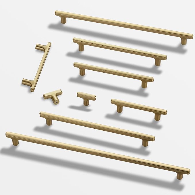 Lardmon 10 Pack Champagne Bronze Cabinet Knobs Drawer Knobs Modern Single Hole Cabinet Pulls Solid Cabinet Handles Drawer Pulls Heavy Duty Kitchen Hardware for Dresser Cupboard Wardrobe