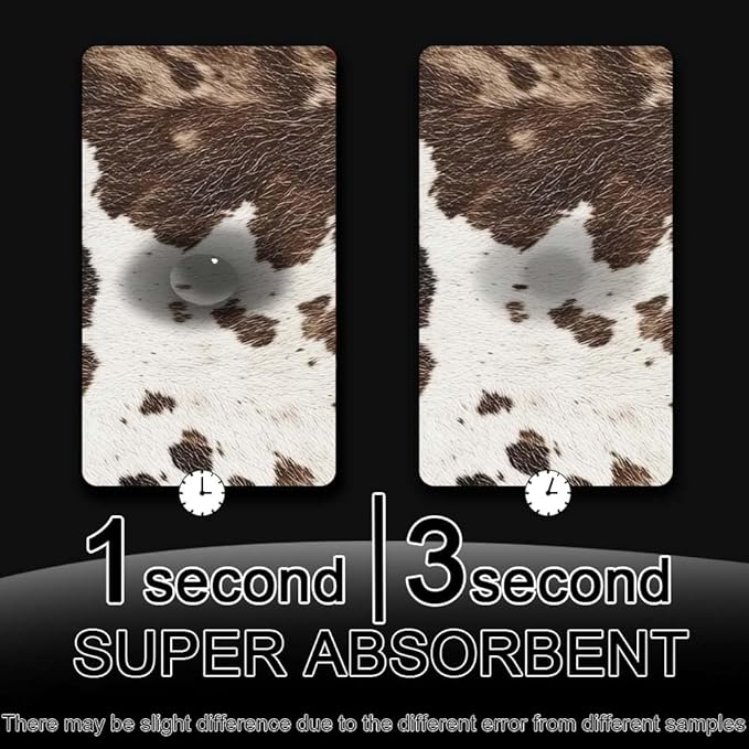 Bath Mat Rug,Animal Cow Skin Texture Non Slip Quick Dry Super Absorbent Thin Bathroom Rugs Fit Under Door-Easy to Clean Bathroom Floor Mats-Shower Rug for Shower Sink Bathtub(16" x 24"in)