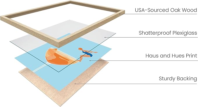 HAUS AND HUES Preppy Bar Wall Decor - Blue and Orange Bar Cart Decor, Colorful Bar Wall Art Print, Vintage Cocktail Poster, Alcohol Art Decorations, Aperol Spritz (Beige Frame, 24x36)