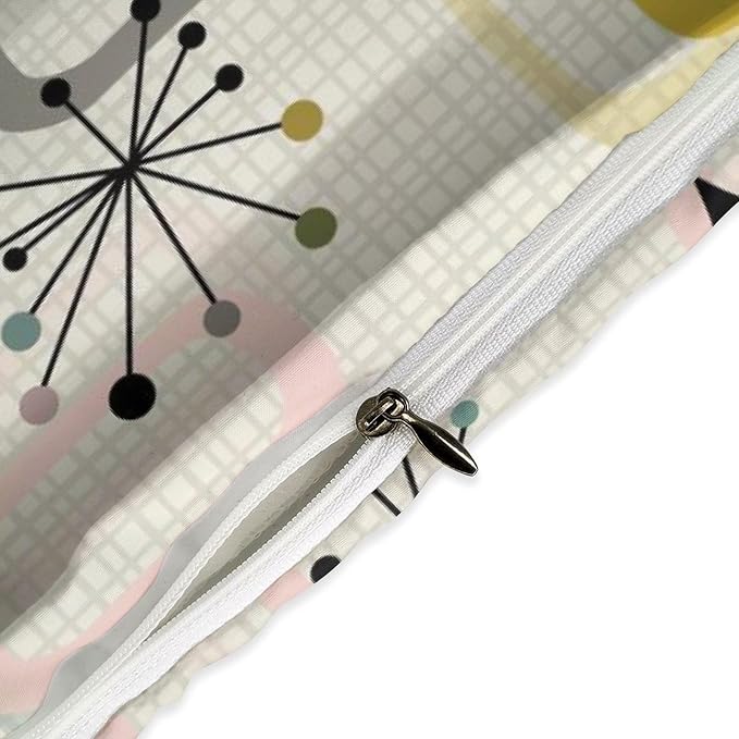 Modern Geometric Bedding Set,Retro Mid Century Colorful Diamond Abstract Geometric Vintage 60s 70s Pattern Comforter Set with Pillowcase for Bedroom Bed Decor,King 102"x90"